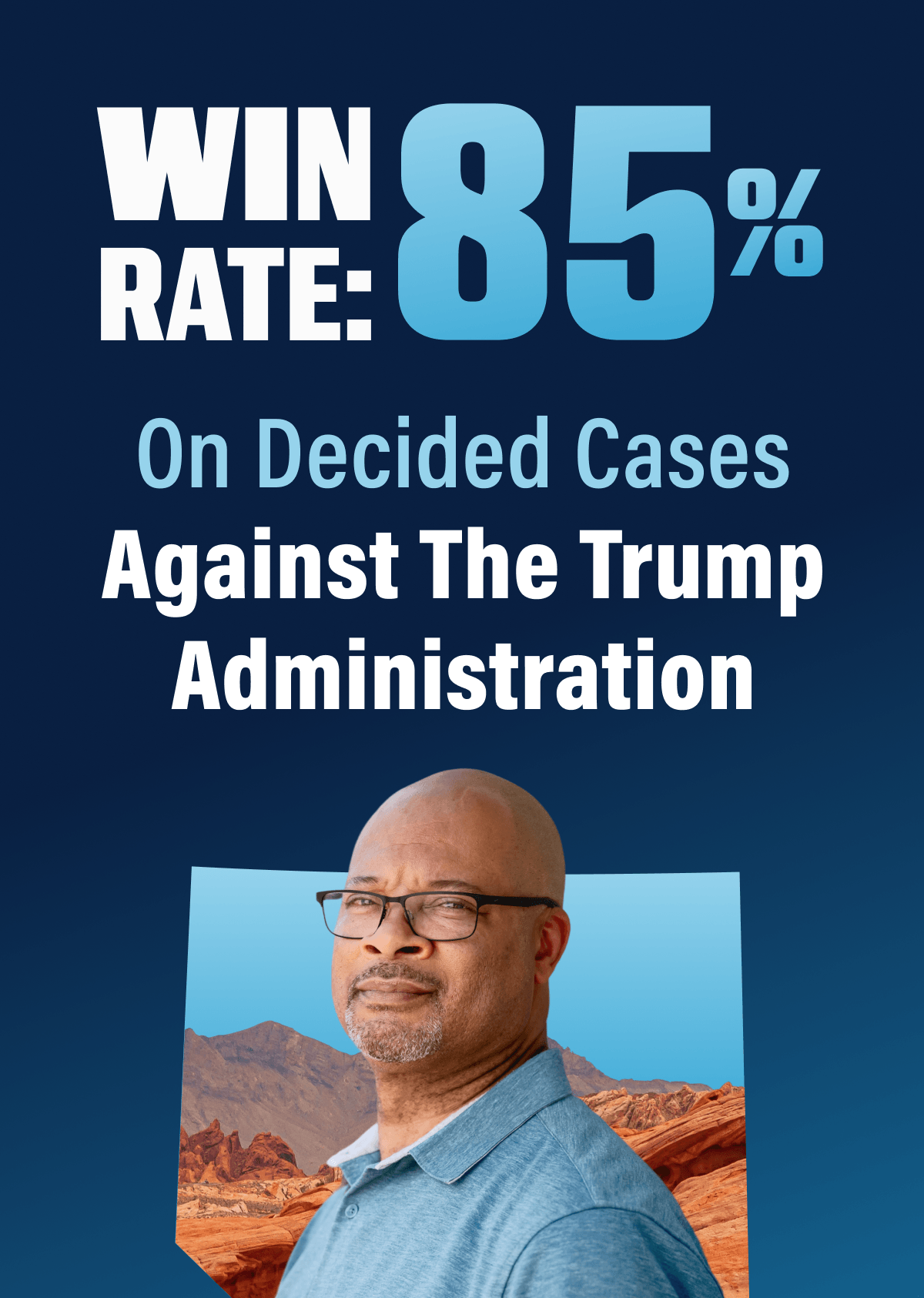 Win Rate: 85% On Decided Cases Against the Trump Administration